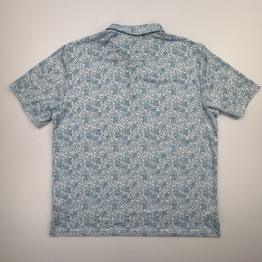 Ben Hogan Golf Polo Shirt Mens XL Blue Green Leaf Print Performance Stretch - Picture 5 of 9